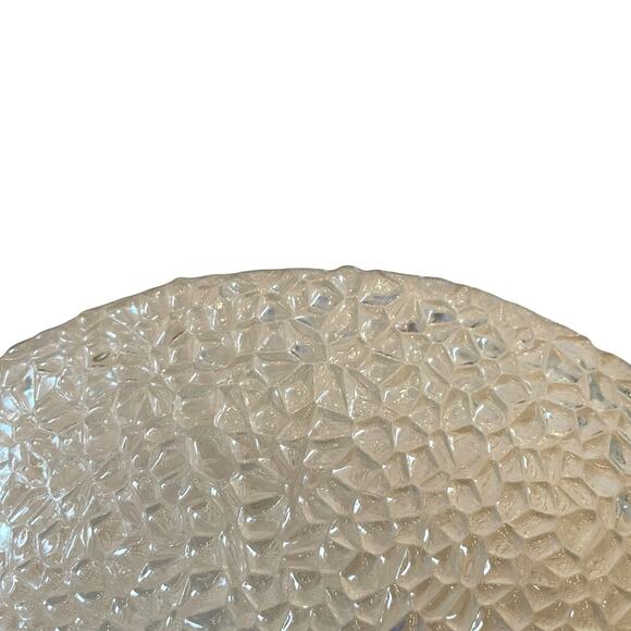 Akcam Turkish Glass 8in Appetizer | Dessert Plate Set of 4 Clear Frosted NEW - Picture 8 of 15